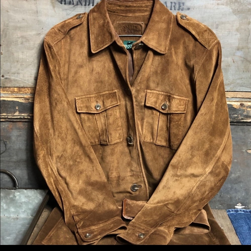 Ralph Lauren Suede belted jacket medium petite